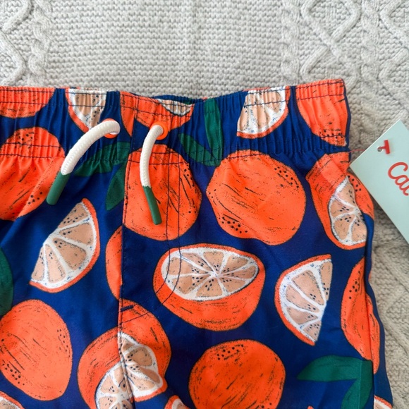 Blue Baby Swim Trunks with Oranges - Picture 2 of 9